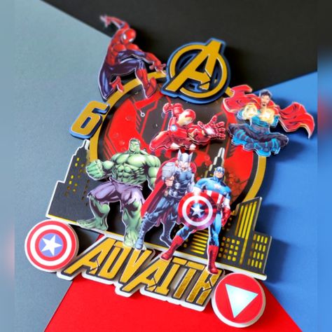 Marvel Cake Topper, Avengers Cake Topper, Avengers Cake, Marvel Cake, Football Birthday Party, Diy Cake Topper, Football Birthday, Cricut Craft, Topper Cake