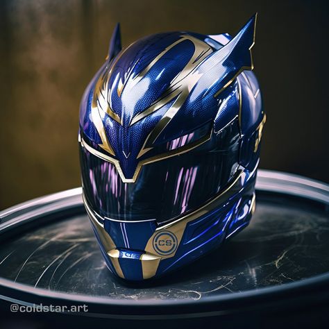 Safety never looked sexier with these AI-generated superhero motorbike helmets Power Ranger Motorcycle Helmet, Custom Bike Helmets, Purple Helmet, Power Rangers Helmet, Motorbike Helmets, Blue Helmet, Cool Bike Helmets, Predator Helmet, Futuristic Helmet