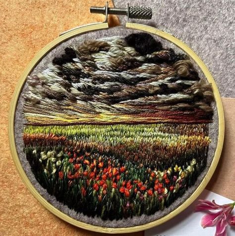 Thread Painting, Textile Artist, Needle Thread, Change Image, Textile Artists, The Clouds, Needle And Thread, The Conjuring, Impressionism