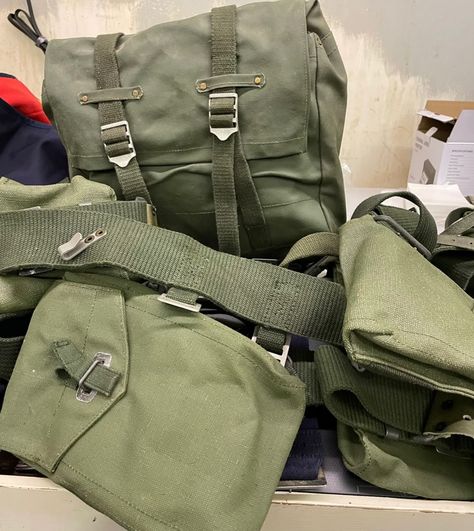 Just DROPPED!! Swedish Canvas Battle Pack w/ Belt, Harness and Pouches. This set makes your hiking adventures a breeze. #militariashop #swedish #hikingadventures #hikingboots #hikingbag Belt Harness, Hiking Adventures, Hiking Bag, G Adventures, Hiking Boots, Hiking, Pouch, Make It Yourself, Canvas