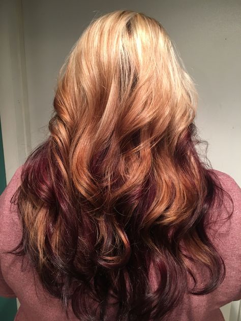 Reverse Balayage Blonde To Copper, Foxtail Hair Color, Reverse Ombre Hair, Bardot Hair, Dyed Hair Ombre, Ginger Roots, Reverse Balayage, Reverse Ombre, Haircut Inspo