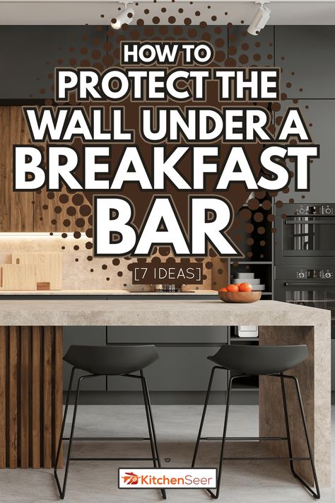 Breakfast Bar Wall Ideas, Under Breakfast Bar Wall Ideas, Under Kitchen Bar Wall Ideas, Wall Under Bar Counter Ideas, Kitchen Island Kickboard Ideas, Under Bar Counter Ideas, Bar Wall Design, Bar Wall Ideas, Waterfall Countertop