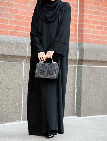 Classic Black – Al Shams Exceptional Islamic Apparel Black Abaya Designs Simple, Hijab Closet, Abaya Ideas, Black Abaya Designs, Hijab Gown, Simple Abaya, Abaya Collection, Modern Abaya, Abaya Fashion Dubai