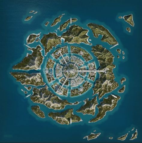 Assassin's Creed: Odyssey - The Fate of Atlantis DLC Atlantis Game Map Fantasy City Map, Assassin's Creed Odyssey, Sci Fi Landscape, Dnd World Map, Fantasy World Map, Tabletop Rpg Maps, Rpg Map, Fantasy City, Fantasy Castle