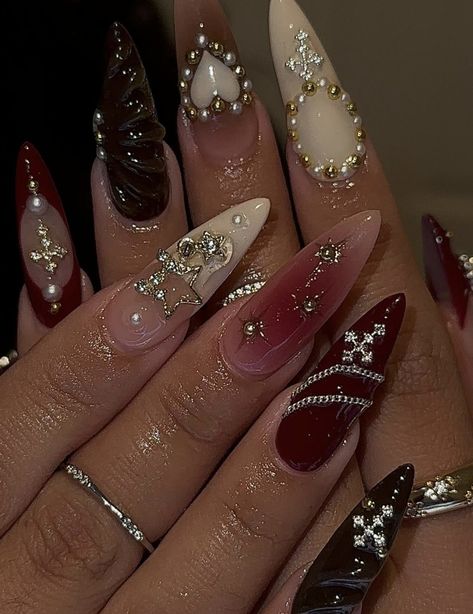 Dark Feminine Nails, Witches Spell Book, Feminine Nails, Viral Nails, Fall Nail Trends, Glamorous Nails, Unique Acrylic Nails, Glam Nails, Pink Acrylic Nails