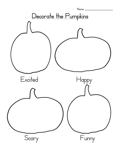 Halloween Pumpkins Holiday Worksheet Halloween Pumpkin Decorating, Halloween Handout, Pumpkins Preschool, Worksheet Coloring, Holiday Worksheets, Halloween Resources, Halloween Worksheets, Homeschool Worksheets, Have Fun Teaching