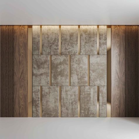 Veneer And Mirror Wall Panelling, Wall Panel Design Modern Luxury, Wall Cladding Interior Modern, Bedroom Wall Cladding, Veneer Wall Panelling Design, Lobby Wall Design Interiors, Luxury Wall Panelling Design, Bath Mirror Ideas, Office Panelling