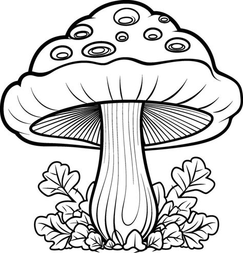 Hand drawn outline of mushrooms in the grass Mushrooms Outline, Mushroom Outline, The Grass, Doodle Drawings, Label Design, Doodle Art, Hand Drawn, Coloring Pages, Vector Free