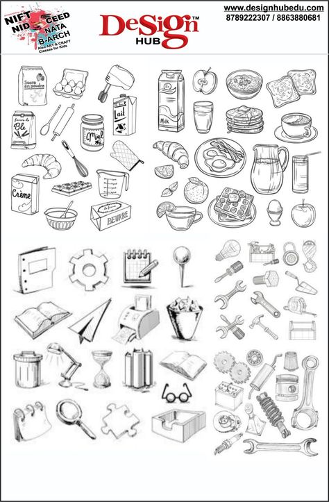 3d Objects Drawings, Random Objects Drawing Reference, Cute Objects To Draw, Inanimate Objects Drawing, Line Drawing Objects, Simple Object Drawing, Drawing Reference Objects, Easy Object Drawing, Object Drawing Reference