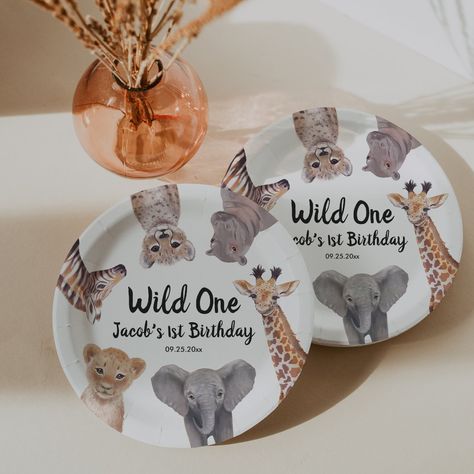 Safari Baby Animals, Birthday Party Design, Safari Theme Birthday, Safari Birthday Party, Safari Birthday, Safari Party, Baby 1st Birthday, Party Plates, Paper Plates Party