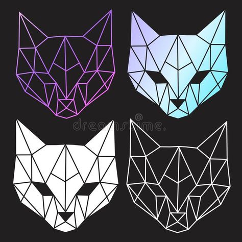 Print Vector abstract polygonal geometric abstract cat head. Art royalty free illustration Cat Geometric Art, Geometric Cat Art, Geometric Art Animal Pattern, Geometric Cat Drawing, Geometric Animals Drawing, Origami Background, Geometric Cat Tattoo, Triangle Drawing, Geometrical Art