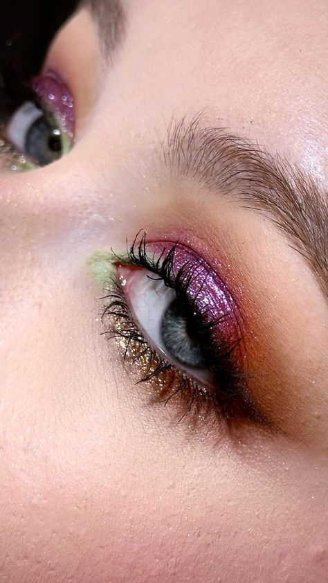 #beauty, #makeup, #skincare, #haircare Wicked Inspired Eye Makeup, Elphaba Eye Makeup, Wicked Eyeshadow Looks, Wicked Witch Eye Makeup, Wicked Themed Makeup, Green Purple Eye Makeup, Witchy Eyeshadow, Wicked Eye Makeup, Green And Red Eyeshadow