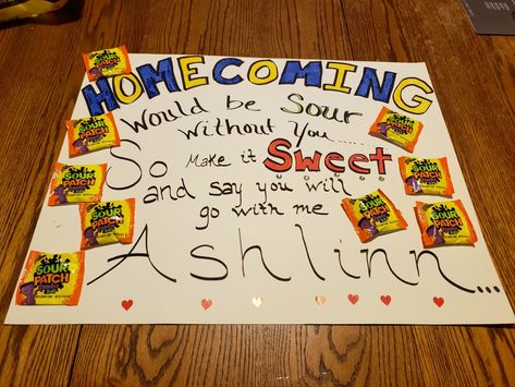 Sweet and simple.... as well as sweet and sour Simple Dance Proposal Ideas, Sour Patch Hoco Proposals, Hoco Proposals Ideas With Candy, Skittles Homecoming Proposal, Candy Homecoming Proposals, Candy Hoco Proposals, Hoco Proposals Ideas Candy, Sour Patch Kids Hoco Proposal, Sadie Proposals Ideas