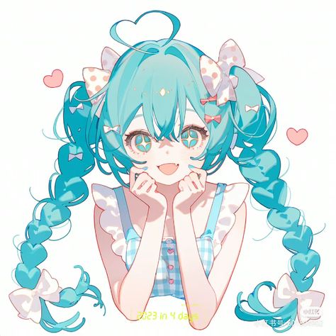 Miku Hatsune Vocaloid, 캐릭터 드로잉, Pretty Drawings, Cute Anime Chibi, Dessin Adorable, 영감을 주는 캐릭터, Anime Poses, Hatsune Miku, Blue Hair