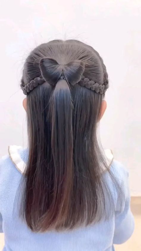 Kids Short Hair Styles, Girly Hairstyles, Hair Style Vedio, Buat Pita, Girls Hairstyles Easy, Easy Hairstyles For Thick Hair, Toddler Hairstyles Girl, Front Hair Styles