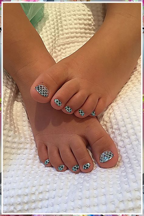 Beach Nails - With latest amazing products releasing everyday, visit to find what you have been looking for. DO IT NOW! Beach Pedicures, Kids Pedicure Ideas, Mermaid Toenails, Pedicure Toenails, Cute Pedicures, Mermaid Tales, Kids Nail Designs, Pedi Ideas, Toe Nail Color