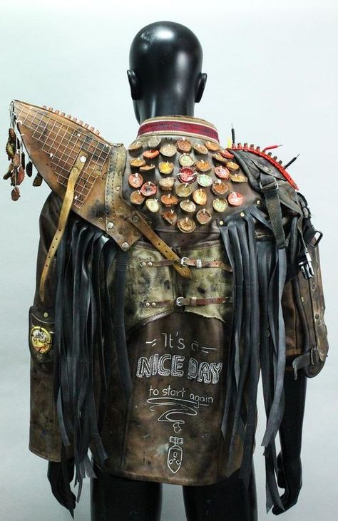 post apocalyptic jacket | 2023-02-20 Post Apocalyptic Jacket, Wasteland Aesthetic Clothes, Post Apocalyptic Clothes, Post Apocalypse Outfit, Survivor Costume, Mad Max Fashion, Mad Max Cosplay, Outfit Ideas Concert, Post Apocalyptic Outfit