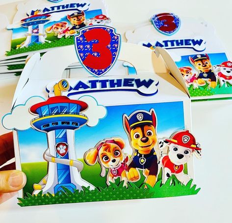 Paw Patrol Favors Boxes 🐾 Matching our favorite paw patrol cake topper. Our party favor box is perfect for any occasion. It’s versatility makes it ideal for livening up a big party or taking it to your child’s school to gift to little friends. #partyfavorsforkids #pawpatrolpartytheme #personalizedpawpatroltheme #papeleriapersonalizada #customstationaryitems #sugarlandtx Paw Patrol Party Favor, Paw Patrol Cake Topper, Paw Patrol Favors, Paw Patrol Party Favors, Favor Boxes Birthday, Stationary Items, Paw Patrol Cake, Paw Patrol Party, Paw Patrol Birthday