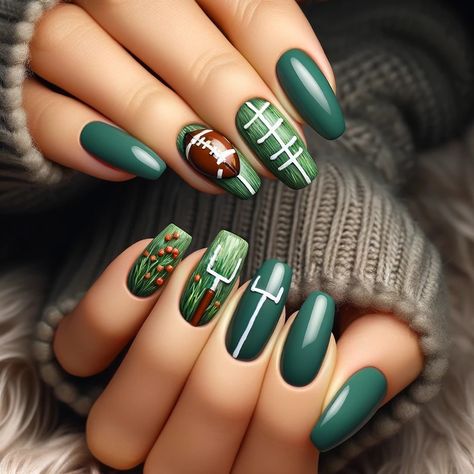 Super Bowl Nails, Football Nail Designs, Football Nail Art, Football Nails, Easter Nail Designs, Nail Art Pen, Art Pens, Just A Game, Healthy Nails