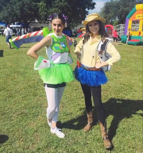 buzz lightyear & woody costume #halloween #costume #halloweencostume #buzightyear #woody #toystory #toystorycostume #disney #disneycostume #funny #funnycostume #dressup #bestfriendcostume #groupcostume #bffhalloweencostumes Buzz Lightyear Costume Girl, Buzz Costume Women, Buzz Lightyear Costume Women Diy, Diy Buzz Light Year Costume Women, Buzzlight Year Halloween Costumes, Partner Costumes Friends, Buzz And Woody Costume, Buzz Lightyear Costume Women, Costume For Best Friends