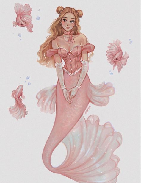 Asayris Art, Mermaid Pose, Mermaid Artwork, Mermaid Illustration, 2023 Pink, Fantasy Mermaids, Prințese Disney, Mermaid Drawings, Mermaid Aesthetic