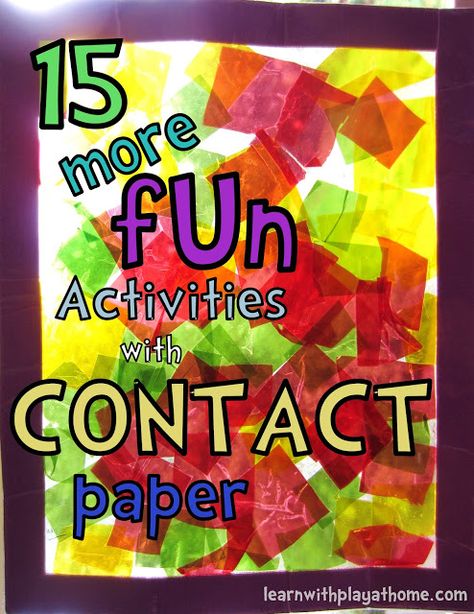 15 MORE fun Activities with Contact Paper from Learn with Play at Home Crafts With Contact Paper, Paper Activity For Kids, Contact Paper Art, Paper Kaleidoscope, Contact Paper Crafts, Paper Activities, Paper Activity, Beach Craft, Sticky Back Plastic