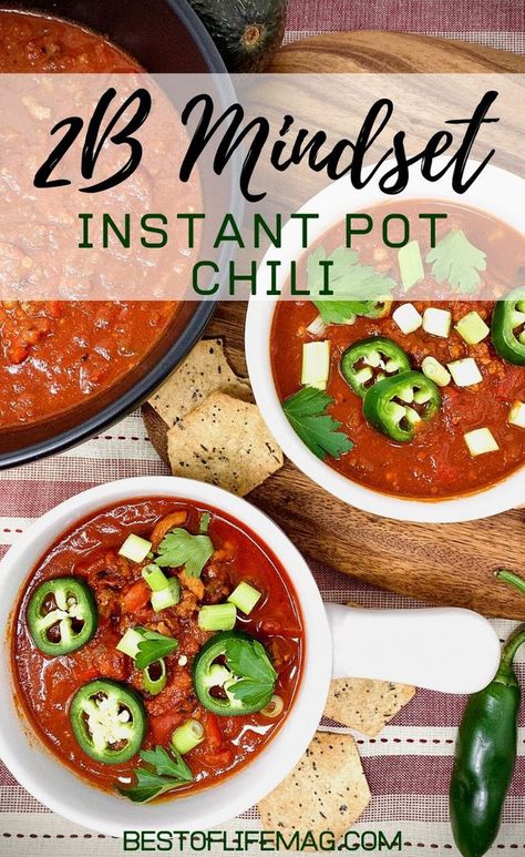 2b Mindset Dinner, Instant Pot Chili Recipe, Beanless Chili, Low Carb Chili Recipe, Instant Pot Chili, Dairy Free Sauces, Chili Chili, Low Carb Chili, Pot Recipes Healthy