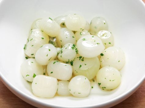 Glazed Pearl Onions Recipe | Serious Eats (Substitute Honey or Date Paste for Sugar) Creamed Pearl Onions Recipe, Pearl Onion Recipe, Holiday Dinner Table, Creamed Onions, Pearl Onions, Food Lab, Onion Recipes, Serious Eats, Thanksgiving Side Dishes