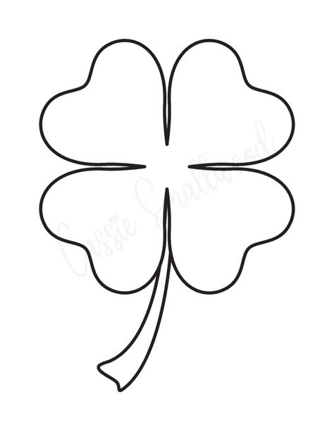 12 Cute Four Leaf Clover Printable Templates (FREE!) - Cassie Smallwood Alphabet Coloring Pages, Alphabet Coloring, Printable Templates, Four Leaves, Templates Printable Free, Preschool Art, Four Leaf, Templates Free, Leaf Clover