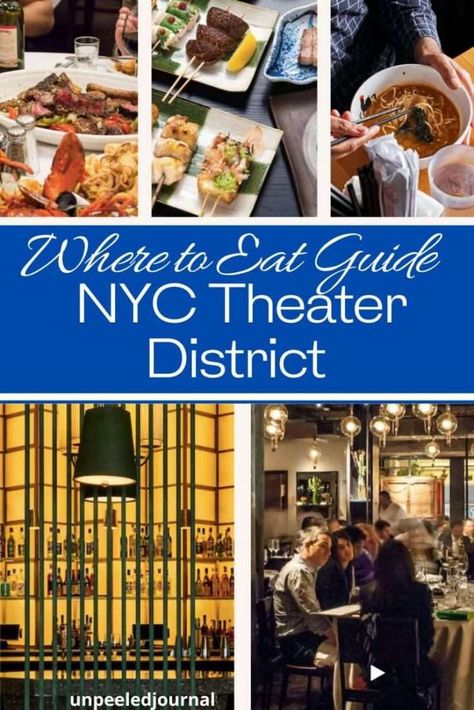 Here's the definitive travel food guide to where to eat in the NYC Theater District: Best restaurants, snacks, wine bars, and more. Plus: Rockefeller Center. via @unpeeledjournal Best Nyc Restaurants 2023, Best Chinese Restaurant In Nyc, Where To Eat In Midtown Nyc, Where To Eat Before A Broadway Show, Nyc Theater District Restaurants, Best Restaurants Near Broadway Nyc, Best Restaurants In Nyc Times Square, Restaurants Near Broadway Nyc, Must Eat In Nyc