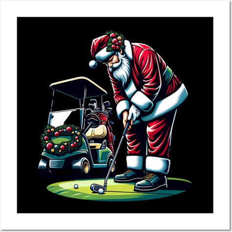 Santa Golfer -- Choose from our vast selection of art prints and posters to match with your desired size to make the perfect print or poster. Pick your favorite: Movies, TV Shows, Art, and so much more! Available in mini, small, medium, large, and extra-large depending on the design. For men, women, and children. Perfect for decoration. Extra Large, Favorite Movies, Tv Shows, Art Print, For Men, Art Prints, Tv, Wall, Art