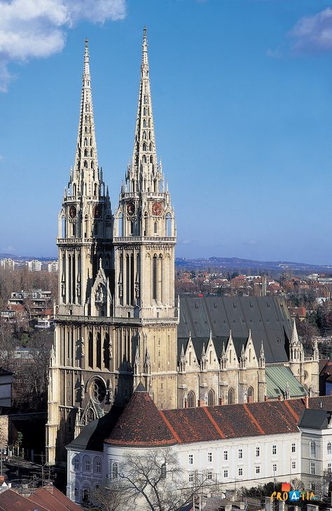 Gothic Structure, Zagreb Cathedral, Dalmatia Croatia, Houses Of The Holy, Zagreb Croatia, Cathedral Church, Croatia Travel, Central Europe, Famous Places