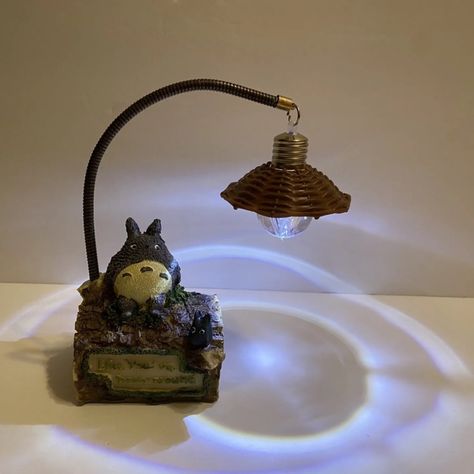 My Neighbor Totoro W/ Night Light Lamp Figure Statue-Like You’ve Been Around 6”H. My Neighbor Totoro Figuire Statue With Night Light Lamp 6”Hx2.75”Lx2.5”D. Material:Polyresin. Totoro Bedroom, Grunge Bedroom, Church Wall Art, Neighbor Totoro, Vintage Green Glass, Tin Art, Night Light Lamp, Glass Knobs, My Neighbor Totoro