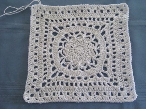 Ravelry: Amethyst Square 12x12 by Donna Mason-Svara 12 Inch Granny Square, Ravelry Free, Crochet Flower Squares, Afghan Squares, Square Crochet Pattern, Crochet Squares Afghan, Granny Square Crochet Patterns Free, Dishcloth Crochet Pattern, Crochet Blocks