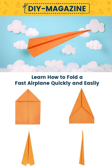 How to make a Fast Paper Airplane – Easy and Fast Paper Plane Folding, Make A Plane, Snowflake Making, Flying Paper, Purple Wall Decor, Paper Planes, Purple Wall, Diy Magazine, Scotch Tape