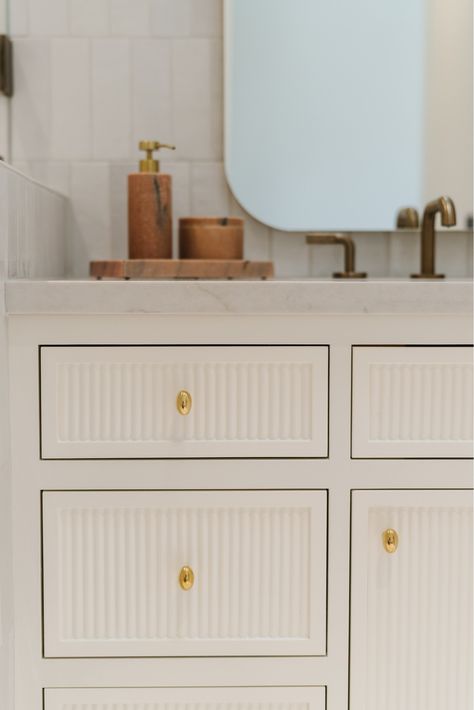 Shop Rossa Bath Accessories and other curated products on LTK, the easiest way to shop everything from your favorite creators. Vanity With Brass Hardware, Tile Cabinet, Reeded Vanity, Soap Dispenser Bathroom, Hardware Bathroom, Inset Cabinets, Faucet Bathroom, Shower Bathroom, Mirror Bathroom