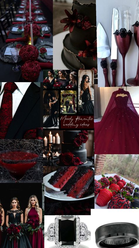 Faerie Wedding, Dark Romantic Wedding, Gothic Wedding Theme, Black Red Wedding, Dark Wedding Theme, Red Centerpieces, Wedding Color Pallet, Red And White Weddings, Red Wedding Theme