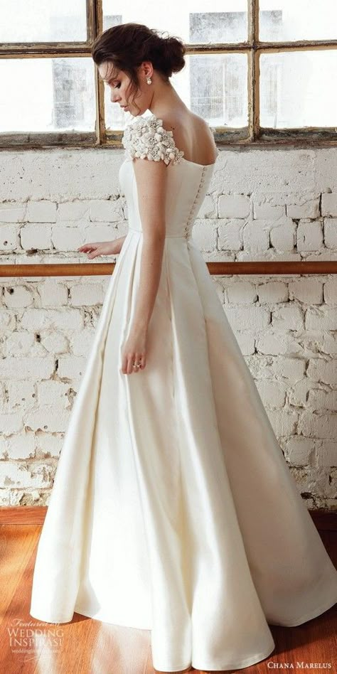 Weddinginspirasi.com featuring - chana marelus fall 2019 bridal embellished cap sleeves scoop neck a line ball gown wedding dress (7) clean modern princess romantic mv -- Chana Marelus Fall/Winter 2019 Wedding Dresses #wedding #weddings #bridal #weddingdress #weddingdresses #bride #fashion #label:ChanaMarelus #season:Fall/Winter #week:252019 #year:2019 ~ Chana Marelus, Christian Wedding Dress, Christian Wedding Gowns, A Line Ball Gown, Botanical Motifs, Bride Fashion, Modern Princess, White Wedding Dress, Classic Wedding Dress