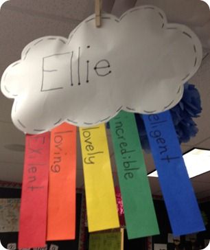 Rainbow Name-Bow poetry- Introduce poetry unit with acrostics based on their name.  LOVE!! Rainbow Poem, Subject Predicate, First Grade Parade, Kevin Henkes, Acrostic Poem, Classroom Crafts, Classroom Fun, Beginning Of School, Classroom Displays