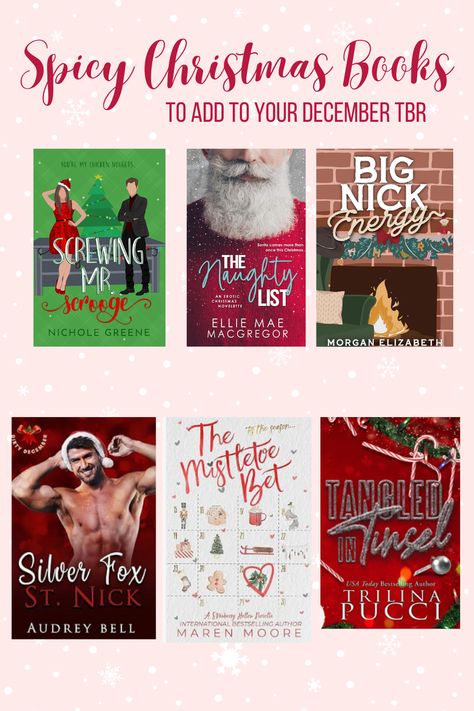 Looking to add some spicy to your holiday season? Here are 6 spicy Christmas books to add to your 2023 TBR. #Smuttychristmas #SpicyChristmasBooks #2023ChristmasTBR #ChristmasTBR #Ad Christmas Spicy Books, Spicy Holiday Books, Booktok Books Spicy, Spicy Christmas Books, Spicy Christmas Romance Books, Christmas Tbr, Tbr Ideas, Spicy Books To Read, Christmas Reads