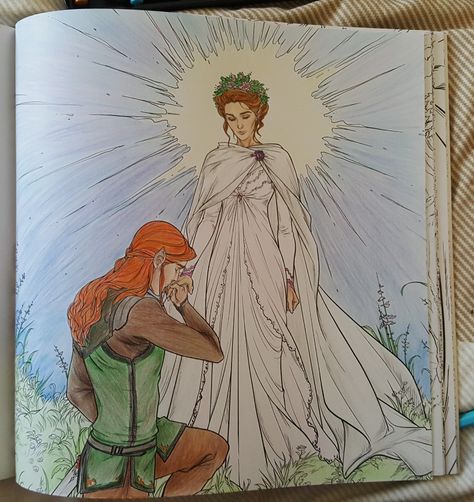 Acotar colouring book..ya know this beautiful scene with feyre and lucien being the best sneaky ass besties  Acowar- Sarahjmaas Lucien And Feyre Friendship, Acowar Summer Solstice, Acotar Summer Solstice, Feyre Summer Solstice, Feyre And Lucien, Saga Acotar, Summer Solstice Ritual, Sjm Books, Acotar Series