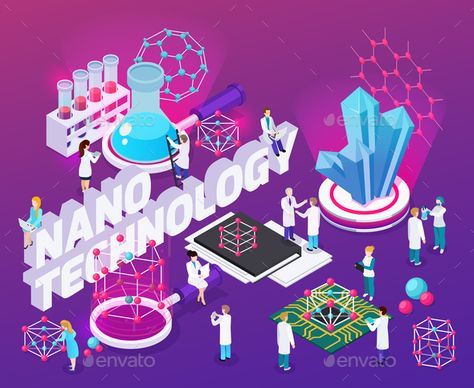 Nanotechnology Isometric Composition #Nanotechnology, #Isometric, #Composition Nanotechnology Art, Carbon Nanotubes, Technology Art, Isometric Design, Materials Science, Abstract Composition, Quantum Mechanics, Nanotechnology, Flat Vector