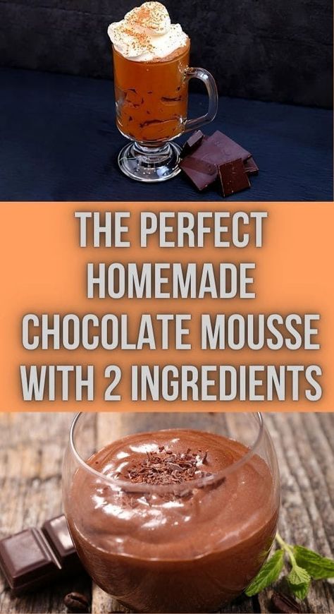 2 Ingredients Chocolate Mousse, 2 Ingredient Chocolate Mousse, Homemade Chocolate Mousse, 2 Ingredient Recipes, Vanilla Sugar, Chocolate Mousse, Homemade Chocolate, 2 Ingredients, Homemade Recipes