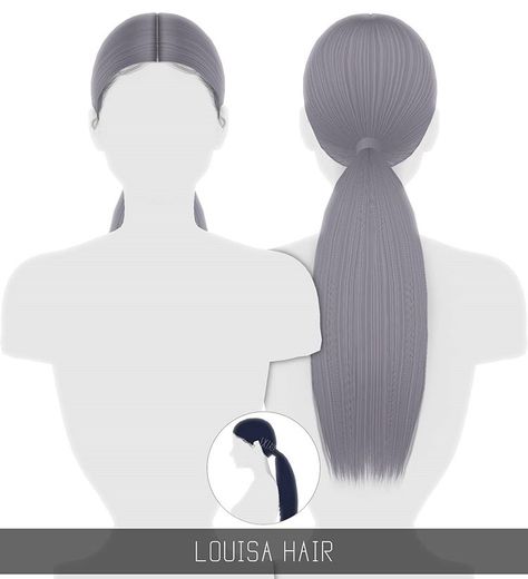 Simpliciaty on Instagram: “👯 Theresa & Louisa Hairs 👯 - Two sleek thick ponytail hairstyles. Theresa has a curly texture, while Louisa is straight! It also comes…” Sims 4 Simpliciaty Hair, Ts4 Baddie Hair, Sims 4 Cc Hair Simpliciaty, Sims 4 Cc Simpliciaty Hair, Thick Ponytail Hairstyles, Alpha Cc Hair, Sims 4 Hair Cc Female, Ts4 Cc Hair, Sims 4 Female Hair