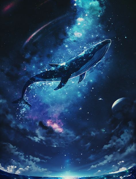 Artist: M.style @M_style052 AI-generated Illustration whale #wallpaper #illustration #background #whale AIイラスト nijijourneyV5 ファンタジー Space Whale Wallpaper, Whale In The Sky, Fantasy Whale, Illustration Whale, Whale Wallpaper, Space Whale, Ocean Whale, Whale Illustration, Wallpaper Illustration