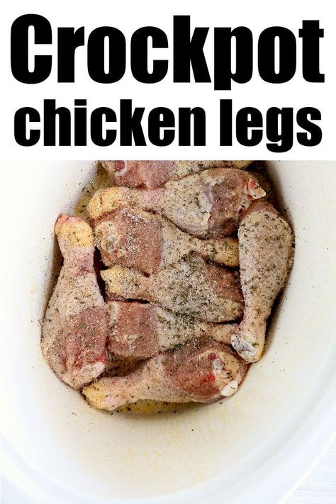 How to make slow cooker chicken legs. Tender and tasty you just throw them in with some seasonings and enjoy for dinner. #chickenlegs #drumsticks #crockpotchickenlegs #crockpotdrumsticks #slowcookerchickenlegs Chicken Leg Crockpot Recipes Easy, How To Cook Chicken Legs In Crockpot, Chicken Drum Crockpot Drumstick Recipes, Chicken Legs In The Crock Pot Easy, Frozen Chicken Legs In The Crock Pot, Slow Cooker Chicken Legs Bone In, Frozen Chicken Legs Crockpot, Crock Pot Chicken Legs Slow Cooker, Chicken Leg Recipes Crockpot