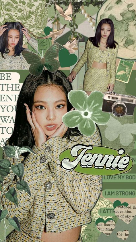 Jennie 💚💚#music #kimjennie #jennie #blackpink#green#nature Jennie Wallpaper, Black Pink Background, Blackpink Poster, Jen Videos, Jennie Kim Blackpink, Green Nature, Blackpink Fashion, Foto Bts, K Pop