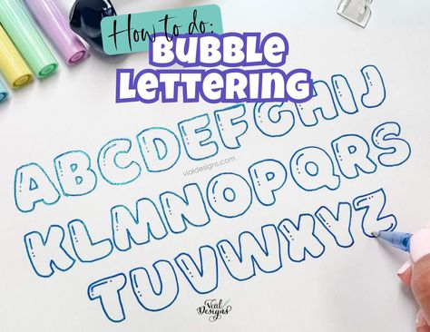 Learn my easy step-by-step process to create beautiful bubble letters every time. Plus get access to the FREE Bubble Lettering Worksheet. In this bubble lettering tutorial, I show you tips and tricks to make your designs pop with vibrant colors and techniques for adding personality and style to your lettering. See the full step-by-step Bubble... How To Draw Bubble Letters Step By Step, Lettering Journal, Hand Lettering Diy, Free Lettering Worksheets, Bubble Lettering, How To Make Bubbles, Bubble Drawing, Hand Lettering For Beginners, Hand Lettering Worksheet