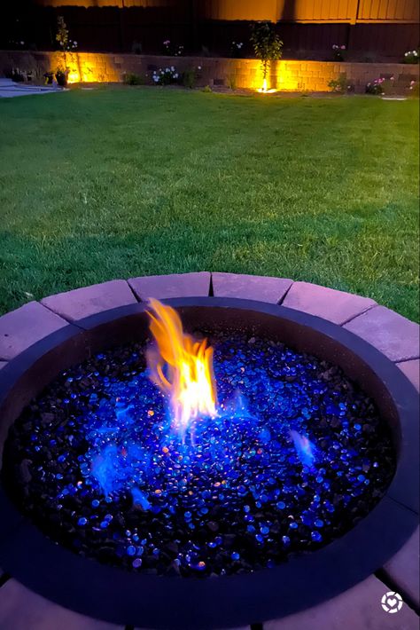 Glass Rock Fire Pit, Glass Fire Pit Ideas Backyard, Fire Pit Glass Rocks Ideas, Lava Rock Fire Pit, Fire Pit Rocks, Solarium Ideas, Fire Pit Glass Rocks, Themed Backyard, Fire Pit Essentials