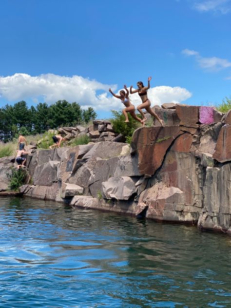 - cliff jumping, cliff diving, fun, lake day, quarry, sunny, summer, lake life… Cliff Diving Aesthetic, Cliff Jumping Aesthetic, Yolo Mindset, Lake Jumping, Summer Before Senior Year, Summer 2023 Ideas, Josie Core, Nicole Martin, Samantha Nicole